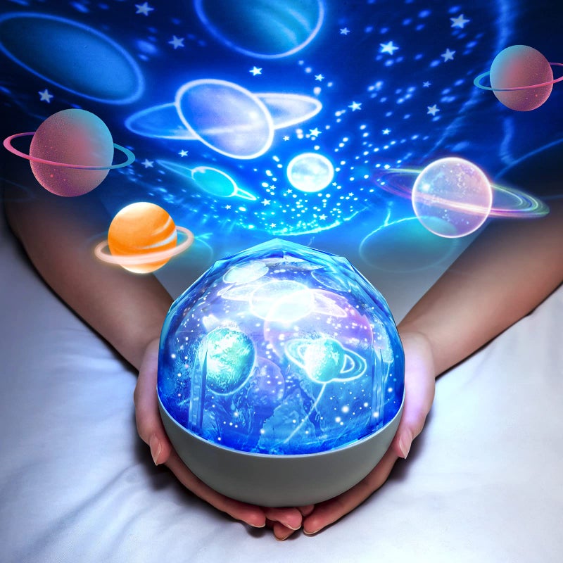 One Fire Solar System for Kids Projector Night Light, 360Â°Rotating+5 Films Planet Space Projector for Bedroom, Bright Night Light for Boys Room, Space Toys for Kids 3-5, Solar System Planet Toys for Boy Gifts - Image 1